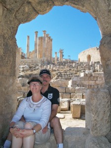 Di and Len at Jerash, Jordan